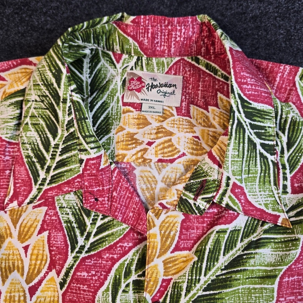 Vtg Hilo Hattie Men's Red Yellow Floral Hawaiian Shirt Made in Hawaii Size 3XL - Picture 3 of 9